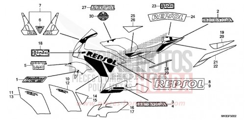 RAYURE/MARQUE (3) CBR1000RRF de 2015